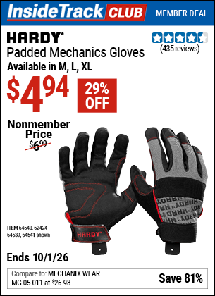 www.hfqpdb.com - HARDY PADDED MECHANICS GLOVES Lot No. 64539/64540/64541