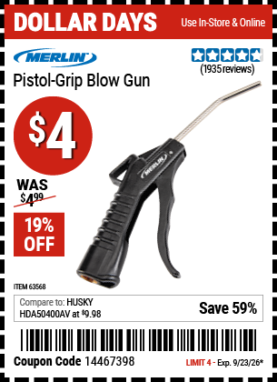 www.hfqpdb.com - MERLIN PISTOL-GRIP BLOW GUN Lot No. 63568
