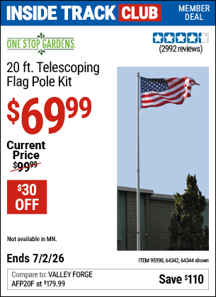www.hfqpdb.com - ONE STOP GARDENS 20 FT. TELESCOPING FLAG POLE KIT Lot No. 64344/95598/64342