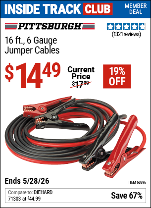 www.hfqpdb.com - PITTSBURGH 16 FT., 6 GAUGE JUMPER CABLES Lot No. 60396
