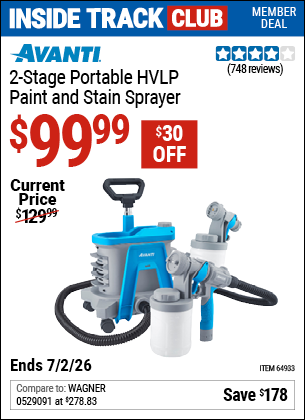 www.hfqpdb.com - AVANTI 2-STAGE PORTABLE HVLP PAINT AND STAIN SPRAYER Lot No. 64933