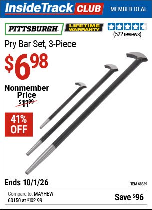 www.hfqpdb.com - PITTSBURGH PRY BAR SET, 3-PIECE Lot No. 68339