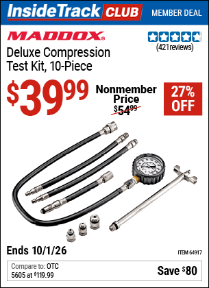 www.hfqpdb.com - MADDOX DELUXE COMPRESSION TEST KIT, 10-PIECE Lot No. 64917