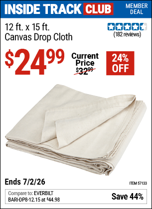 www.hfqpdb.com - 12 X 15 CANVAS DROP CLOTH Lot No. 57133