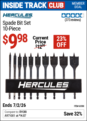 www.hfqpdb.com - HERCULES SPADE BIT SET, 10-PIECE Lot No. 63388