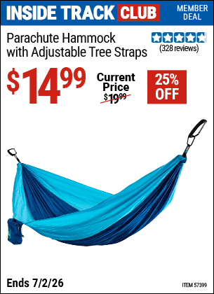 www.hfqpdb.com - PARACHUTE HAMMOCK WITH ADJUSTABLE TREE STRAPS Lot No. 57399