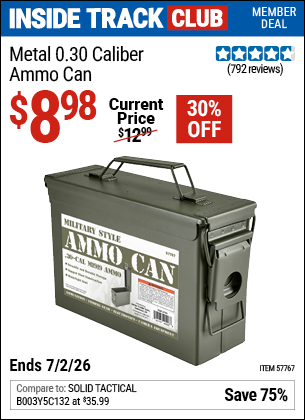 www.hfqpdb.com - METAL 0.30 CALIBER AMMO CAN Lot No. 57767