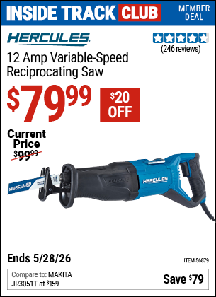 www.hfqpdb.com - HERCULES 12 AMP VARIABLE-SPEED RECIPROCATING SAW Lot No. 56879