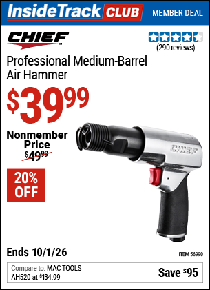www.hfqpdb.com - CHIEF PROFESSIONAL MEDIUM-BARREL AIR HAMMER Lot No. 56990