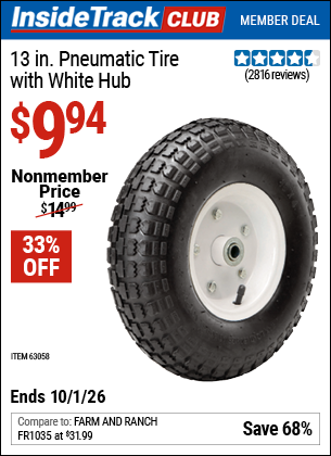 www.hfqpdb.com - 13 IN. PNEUMATIC TIRE WITH WHITE HUB Lot No. 63058
