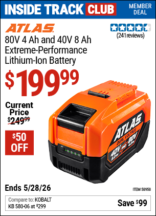 www.hfqpdb.com - ATLAS 80V 4 AH AND 40V 8 AH EXTREME-PERFORMANCE LITHIUM-ION BATTERY Lot No. 58958