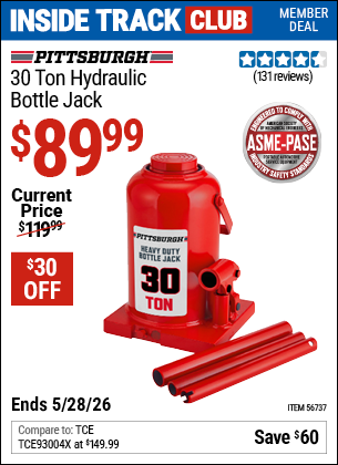 www.hfqpdb.com - PITTSBURGH 30 TON HYDRAULIC BOTTLE JACK Lot No. 56737