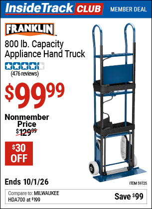 www.hfqpdb.com - FRANKLIN 800 LB. CAPACITY APPLIANCE HAND TRUCK Lot No. 59725