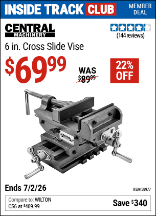 www.hfqpdb.com - CENTRAL MACHINERY 6 IN. CROSS SLIDE VISE Lot No. 58977