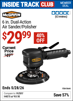 www.hfqpdb.com - MCGRAW 6 IN. DUAL-ACTION AIR SANDER Lot No. 58648