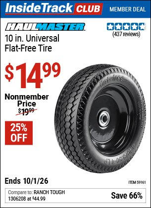 www.hfqpdb.com - HAUL-MASTER 10 IN. UNIVERSAL FLAT-FREE TIRE Lot No. 59161