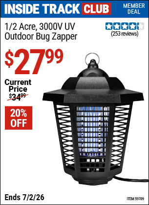 www.hfqpdb.com - 1/2 ACRE, 3000V UV OUTDOOR BUG ZAPPER Lot No. 59709
