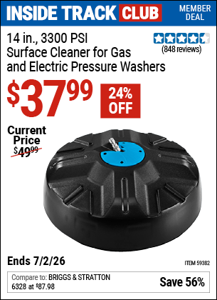 www.hfqpdb.com - 14 IN., 3300 PSI SURFACE CLEANER FOR GAS AND ELECTRIC PRESSURE WASHERS Lot No. 59382