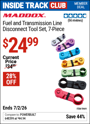 www.hfqpdb.com - MADDOX FUEL AND TRANSMISSION LINE DISCONNECT TOOL SET, 7-PIECE Lot No. 59691