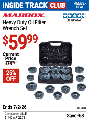 www.hfqpdb.com - MADDOX HEAVY DUTY OIL FILTER WRENCH SET Lot No. 58158