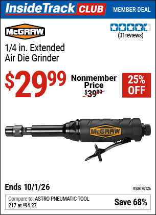 www.hfqpdb.com - MCGRAW 1/4 IN. EXTENDED AIR DIE GRINDER Lot No. 70126