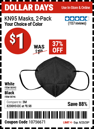 www.hfqpdb.com - KN95 MASKS, 2-PACK Lot No. 58392/58746