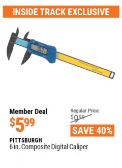 Harbor Freight ITC Coupon PITTSBURGH 6 IN. COMPOSITE DIGITAL CALIPER Lot No. 63586 Expired: 4/29/21 - $5.99