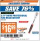 Harbor Freight ITC Coupon PITTSBURGH 3/8 IN. DRIVE FLEX-HEAD RATCHET Lot No. 70150/62321 Expired: 8/15/17 - $16.99