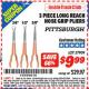 Harbor Freight ITC Coupon PITTSBURGH LONG-REACH HOSE GRIP PLIERS, 3-PIECE Lot No. 37909 Expired: 4/30/16 - $9.99