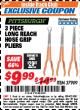 Harbor Freight ITC Coupon PITTSBURGH LONG-REACH HOSE GRIP PLIERS, 3-PIECE Lot No. 37909 Expired: 4/30/18 - $9.99