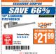 Harbor Freight ITC Coupon PITTSBURGH 24 IN. ALUMINUM PIPE WRENCH Lot No. 63649 Expired: 3/27/18 - $21.99