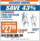 Harbor Freight ITC Coupon PITTSBURGH 3-JAW PULLER SET, 4-PIECE Lot No. 63760 Expired: 7/18/17 - $27.99