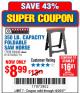 Harbor Freight Coupon CENTRAL MACHINERY 31 IN. PVC FOLDING SAWHORSE, 350 LB. CAPACITY Lot No. 61979 Expired: 12/25/17 - $8.99