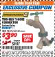 Harbor Freight ITC Coupon GREENWOOD TWO-WAY Y-HOSE CONNECTOR Lot No. 63148 Expired: 8/31/17 - $3.99