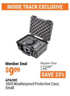 Harbor Freight ITC Coupon APACHE 1800 WEATHERPROOF PROTECTIVE CASE, SMALL, BLACK Lot No. 64550 Expired: 4/29/21 - $9.99