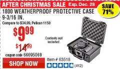 Harbor Freight Coupon APACHE 1800 WEATHERPROOF PROTECTIVE CASE, SMALL, BLACK Lot No. 64550 Expired: 12/28/18 - $9.99