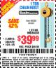 Harbor Freight Coupon HAUL-MASTER 1 TON MANUAL CHAIN HOIST Lot No. 996 Expired: 4/4/15 - $39.99