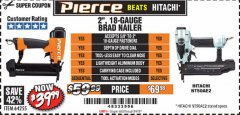 Harbor Freight Coupon PIERCE 18 GAUGE PROFESSIONAL HARDWOOD BRAD NAILER Lot No. 64255 Expired: 5/4/19 - $39.99