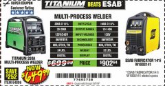 Harbor Freight Coupon TITANIUM UNLIMITED 200 PROFESSIONAL MULTIPROCESS WELDER WITH 120/240V INPUT Lot No. 57862/64806 Expired: 10/7/19 - $649.99