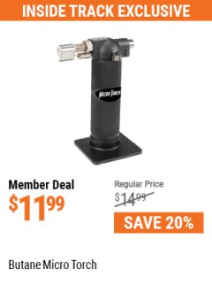 Harbor Freight Coupon BUTANE MICRO TORCH Lot No. 63170 Expired: 7/1/21 - $11.99