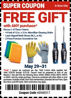 Harbor Freight FREE Coupon QUINN PREMIUM SCREWDRIVER SET, 2-PIECE Lot No. 64547 Expired: 5/31/26 - FWP