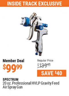 Harbor Freight ITC Coupon SPECTRUM PREMIUM HVLP GRAVITY-FEED AIR SPRAY GUN WITH SIDE FAN CONTROL Lot No. 64823/64824 Expired: 7/29/21 - $99.99