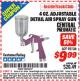 Harbor Freight ITC Coupon CENTRAL PNEUMATIC 4 OZ. ADJUSTABLE DETAIL AIR SPRAY GUN, 0.6 MM NOZZLE Lot No. 92126 Expired: 4/30/16 - $9.99