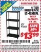 Harbor Freight ITC Coupon U.S. GENERAL 4-TIER SHELF, 23 IN. X 12 IN. X 52 IN. Lot No. 91883 Expired: 2/28/15 - $13.99
