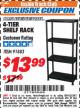 Harbor Freight ITC Coupon U.S. GENERAL 4-TIER SHELF, 23 IN. X 12 IN. X 52 IN. Lot No. 91883 Expired: 10/31/17 - $13.99