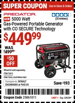 Harbor Freight Coupon BADLAND APEX 12,000 LB. WINCH WITH SYNTHETIC ROPE AND WIRELESS REMOTE Lot No. 56385 Expired: 3/8/26 - $449.99