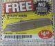 Harbor Freight FREE Coupon GORDON UTILITY KNIFE Lot No. 3359 Expired: 2/16/17 - NPR
