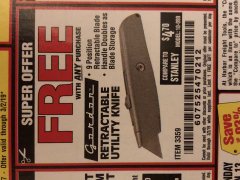Harbor Freight FREE Coupon GORDON UTILITY KNIFE Lot No. 3359 Expired: 3/2/19 - FWP