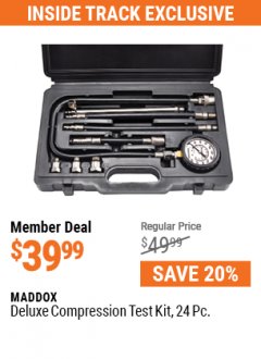 Harbor Freight ITC Coupon MADDOX DELUXE COMPRESSION TEST KIT, 10-PIECE Lot No. 64917 Expired: 7/1/21 - $39.99