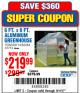 Harbor Freight Coupon ONE STOP GARDENS 6 FT. X 8 FT. GREENHOUSE Lot No. 47712/63354 Expired: 9/11/17 - $219.99